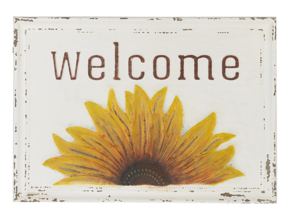 Metal Sunflower Welcome Sign