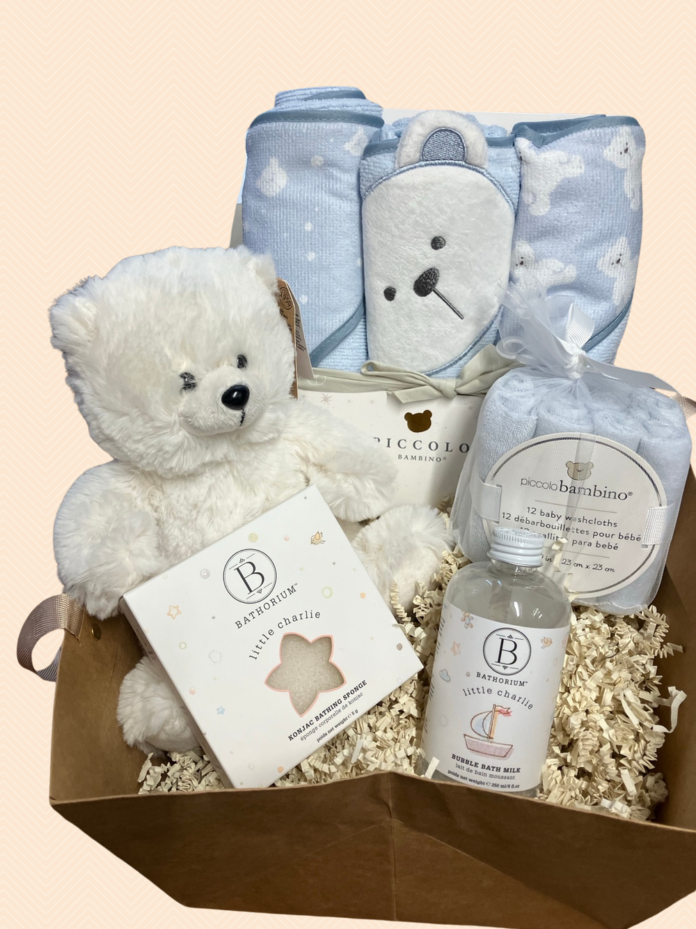 Blue Baby Bath Gift Basket