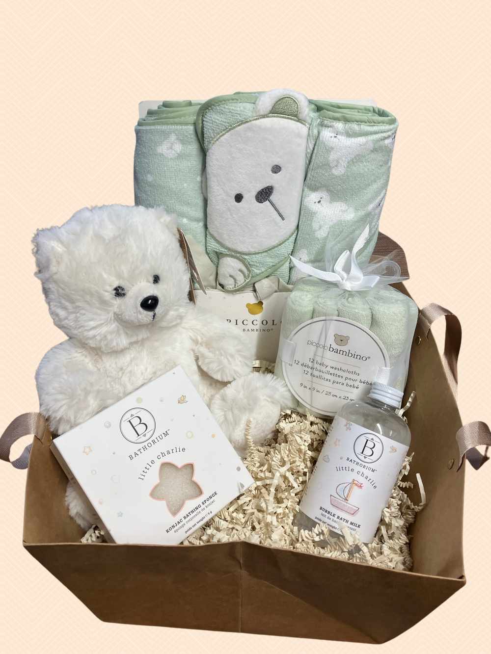 Green Baby Bath Gift Basket
