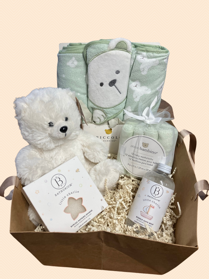 Green Baby Bath Gift Basket